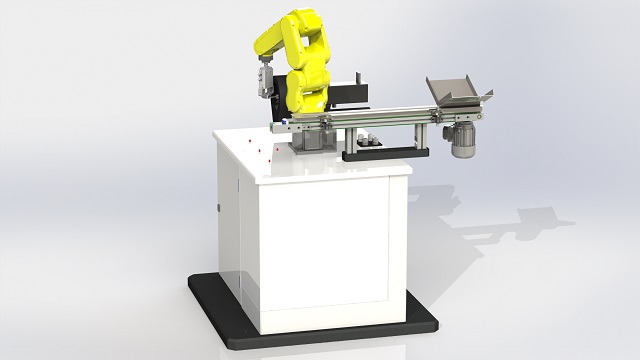 Chamfer machine for the internal or external de-burr of end coils of cylindrical compression springs